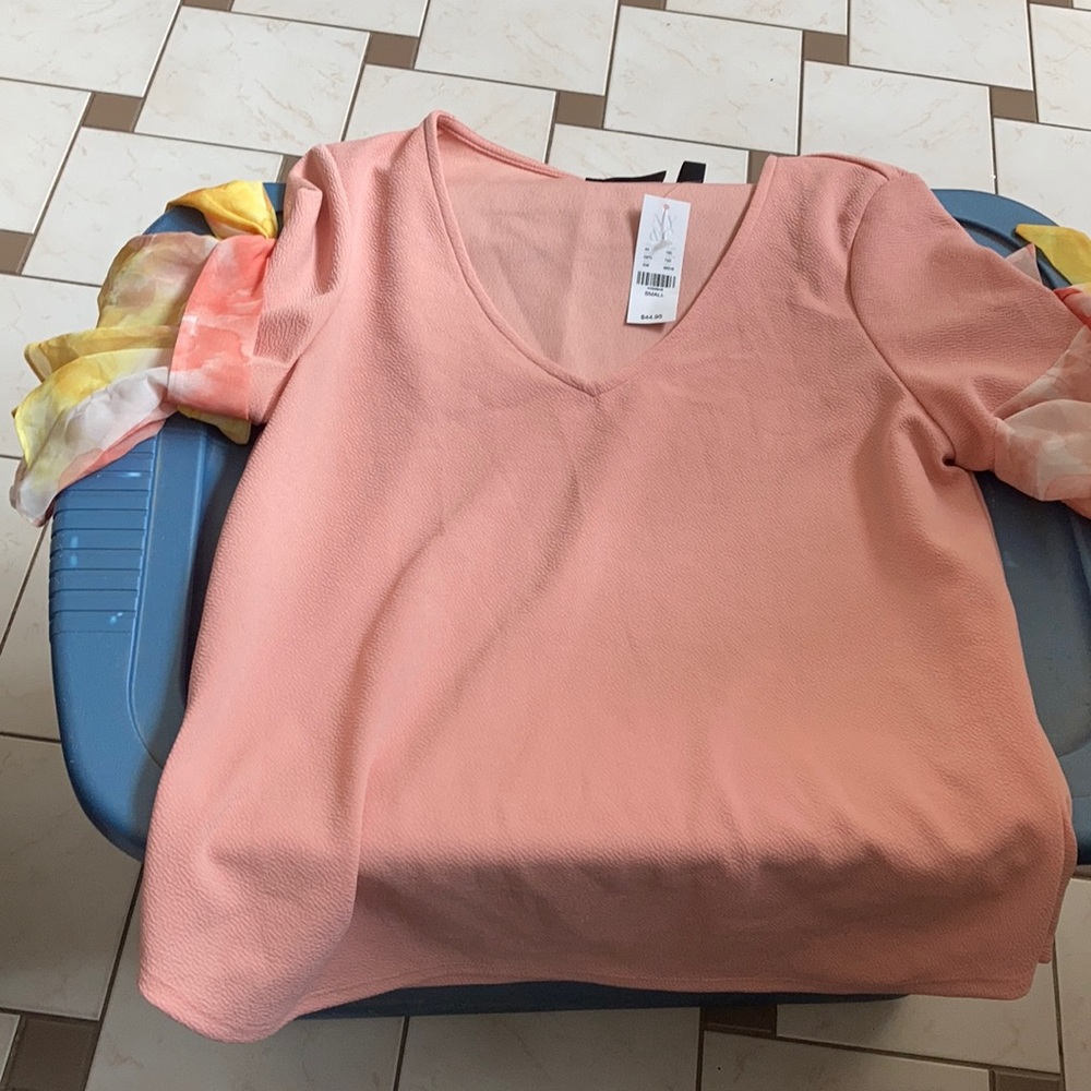 Pink and yellow blouse